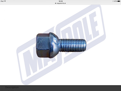Picture of M12x1.5 Spherical Wheel Bolt