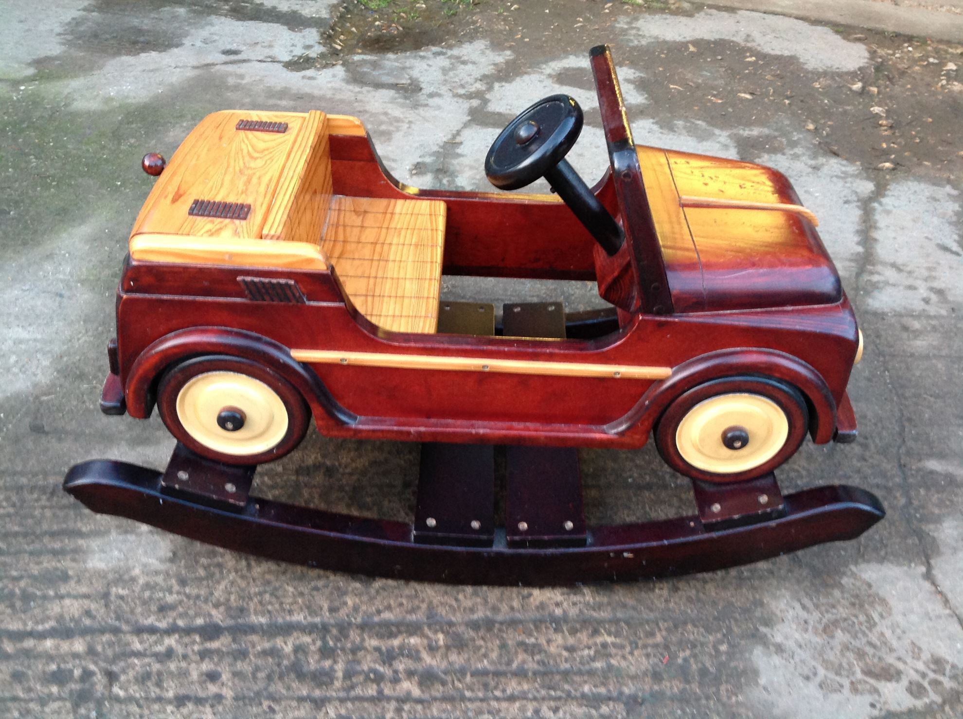 A 57 TOWING. Wooden Rocking Car SOLD