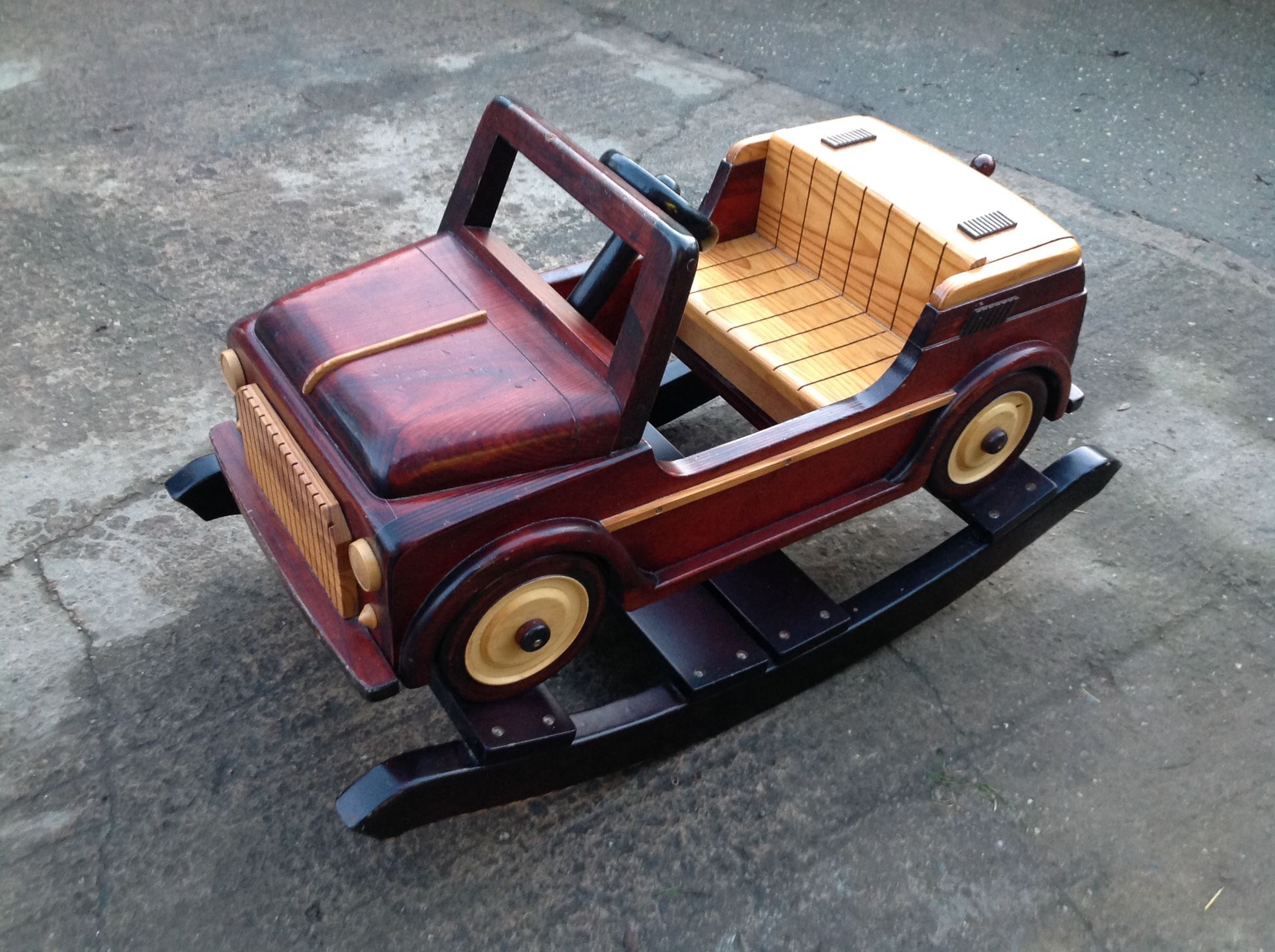 A 57 TOWING. Wooden Rocking Car SOLD