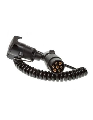 Picture of 1.5M 7 PIN N TYPE CURLY EXTENSION LEAD (PLUG TO SOCKET)